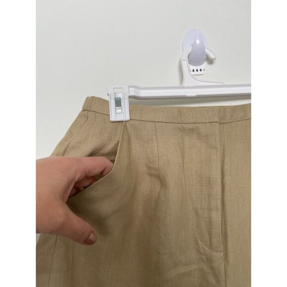 NWT Laura Ashley Summer Gold Latte Chino Pants Linen Trousers - Picture 8 of 9